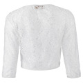 Kate Kasin Women's Three Quarter Sleeve Cropped Short Open White Lace Bolero Shrug Shawl KK000430-2